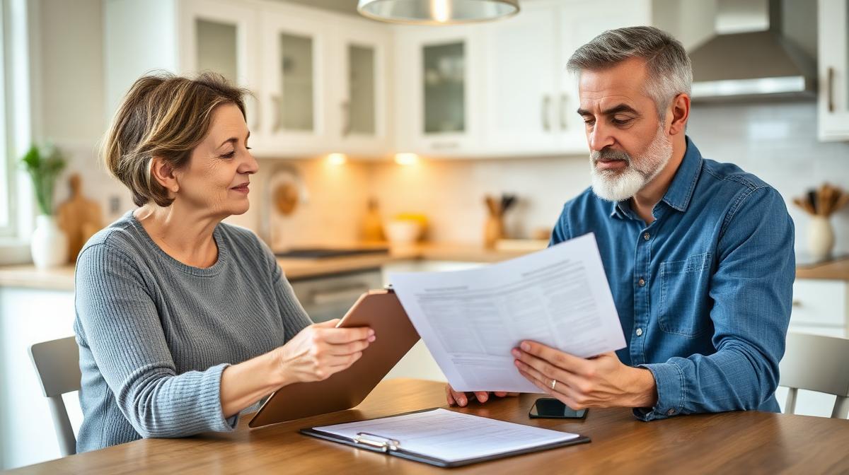 Georgia homeowners reviewing insurance documents after water damage - EmesticaCure