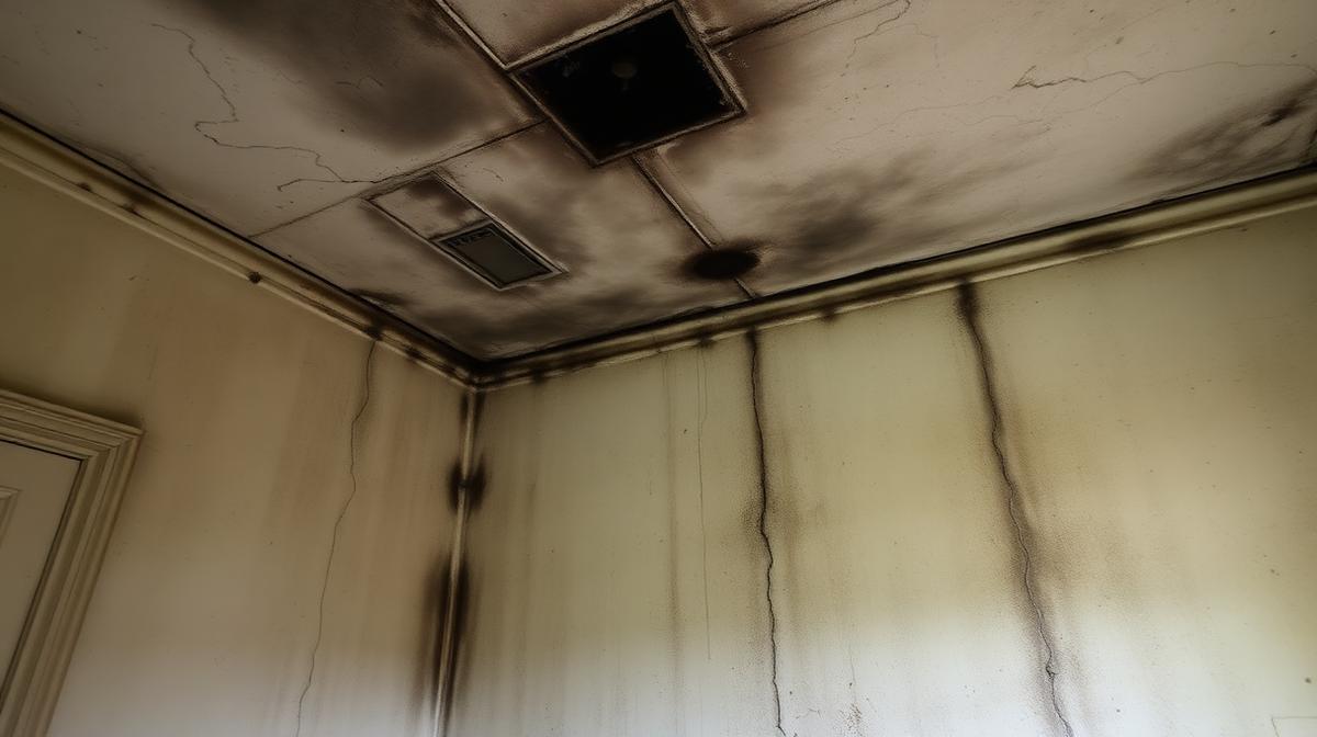 Smoke damage on walls and ceiling after house fire in Georgia - EmesticaCure