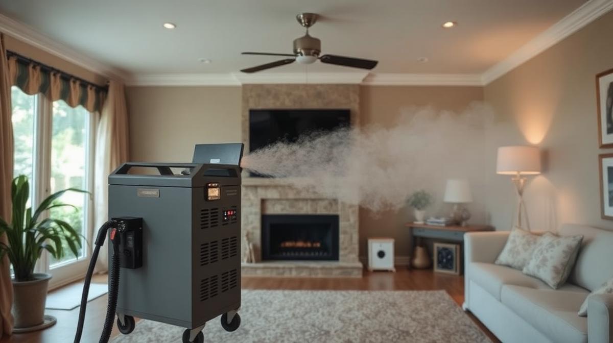 Thermal fogging machine removing smoke odor from Georgia home - EmesticaCure